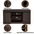 Yaheetech TV Stand with Storage, 58 Entertainment Center with Sliding Barn Door