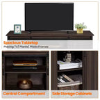 Yaheetech TV Stand with Storage, 58 Entertainment Center with Sliding Barn Door
