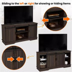 Yaheetech TV Stand with Storage, 58 Entertainment Center with Sliding Barn Door