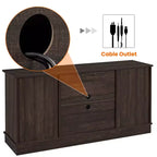 Yaheetech TV Stand with Storage, 58 Entertainment Center with Sliding Barn Door