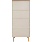 Sunnydaze Indoor Mid-Century Modern 5-Shelf Bookshelf with Storage Cabinet - Latte
